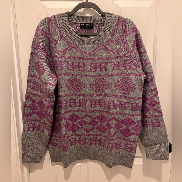 Lane Bryant Heather Gray and Lavender Sweater - 14/16 - Picture 1 of 3